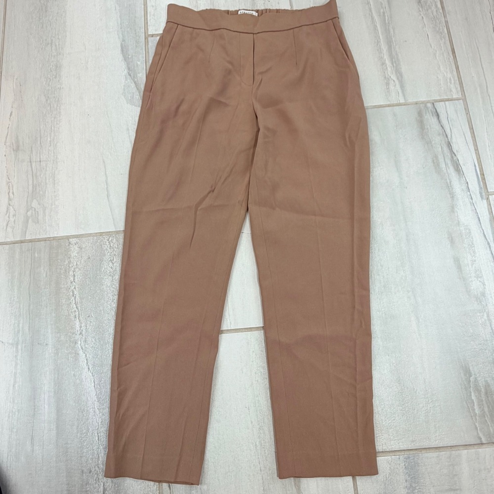 Babaton Brown Triacetate Tapered Dress Pants Elastic Back Size 6 SBC1-6508-48